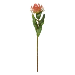 Kunstbloem leucospermum - oranje - 48 cm