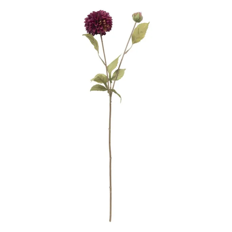 Kunstbloem met 2 chrysanten - paars - 73 cm