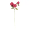 Kunstbloem met 3 hortensia's - fuchsia - 69 cm