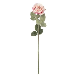 Kunstbloem roos - roze - 64 cm
