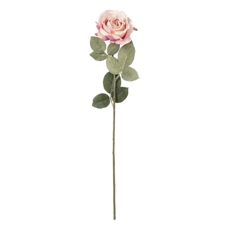 Kunstbloem roos - roze - 64 cm