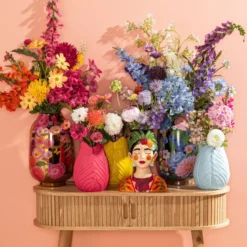 Kunsttak met besjes - roze - 66 cm