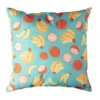 Kussen banaan & manderijn - blauw/geel - 45x45 cm