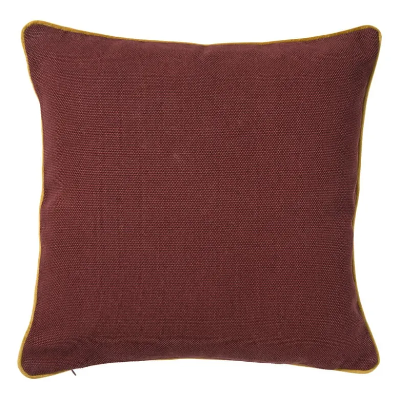 Kussen bloemen - rood/geel - 45x45 cm