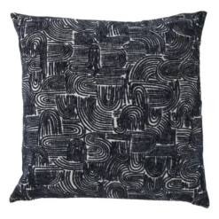 Kussen chenille jacquard - blauw - 45x45 cm