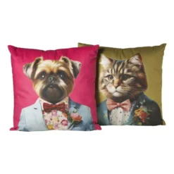 Kussen hond - multikleur - 45x45 cm
