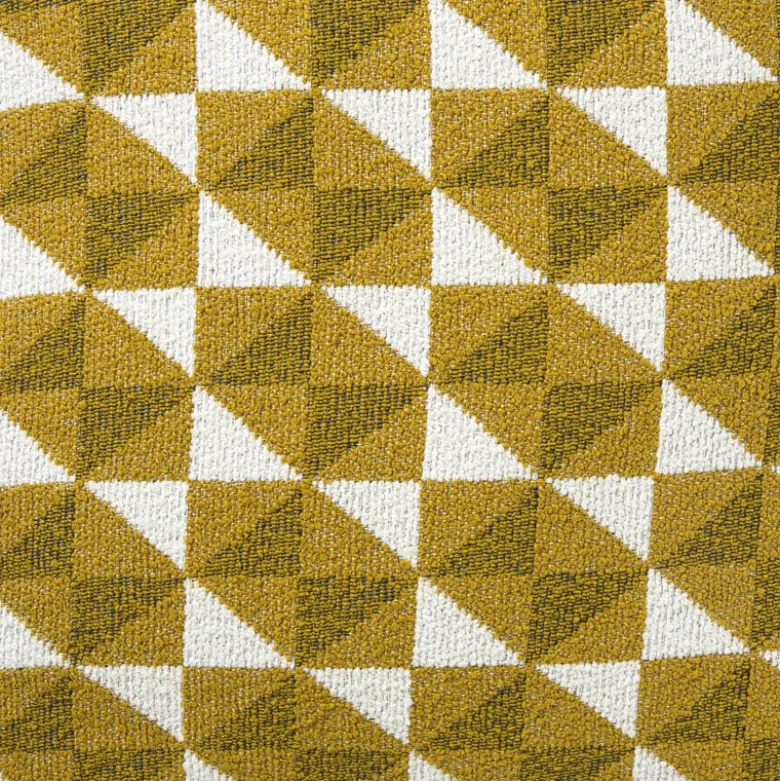 Kussen jacquard driehoek - geel - 45x45 cm