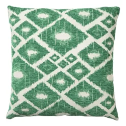 Kussen jacquard ruit - groen - 45x45 cm