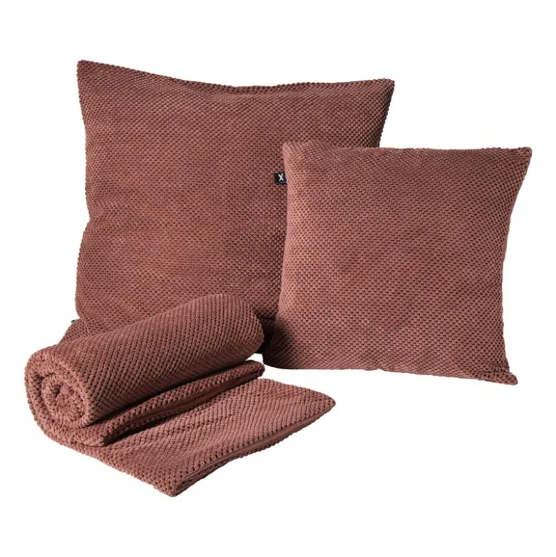 Kussen met blokjes - roze - 60x60 cm