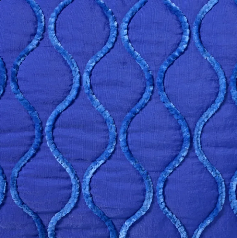 Kussen met piping - blauw - 30x50 cm