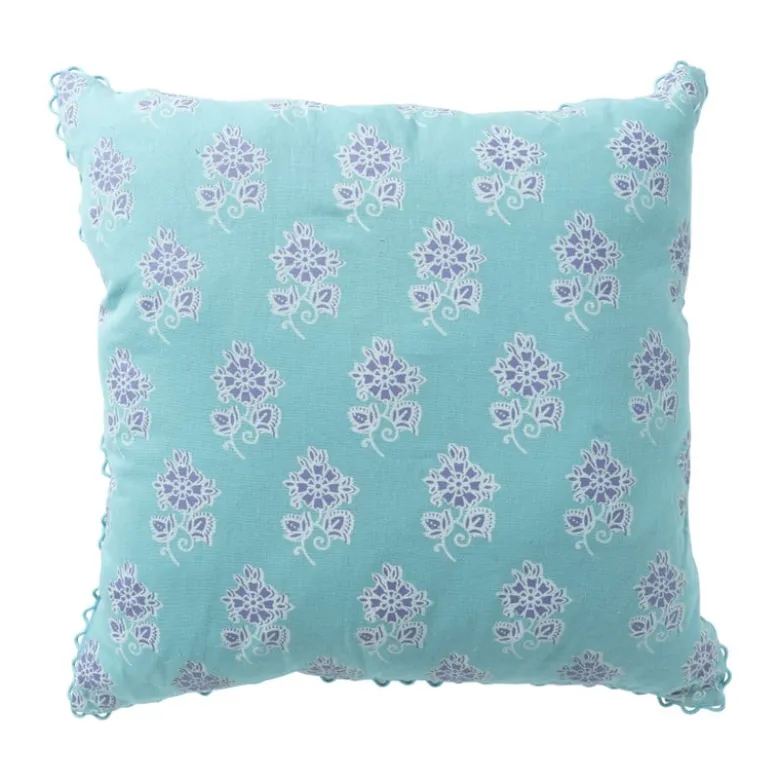 Kussen met print - blauw - 45x45 cm