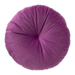 Kussen velvet rond - paars - ø45 cm