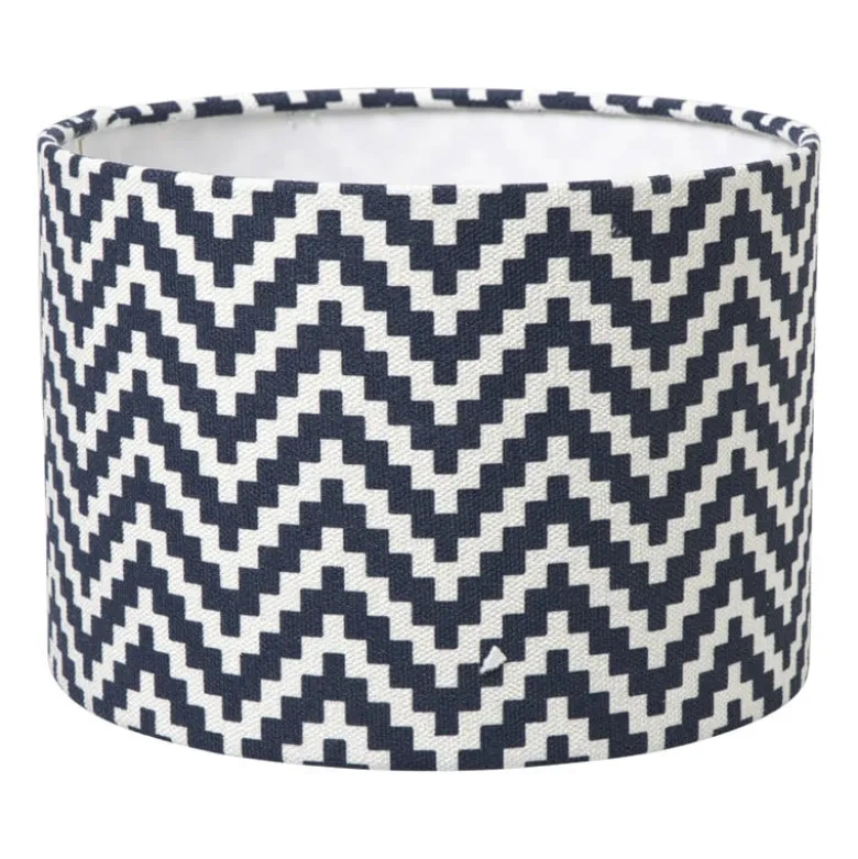 Lampenkap zigzag groot - zwart/wit - ø24.5x17.5 cm