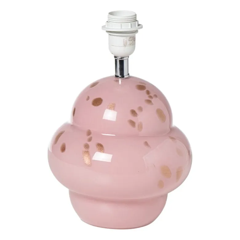 Lampvoet bobbel - roze/goud - ø21x30 cm