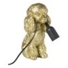 Lampvoet poedel - goudkleurig - 24.5x20.5x12.5 cm