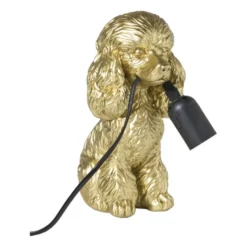 Lampvoet poedel - goudkleurig - 24.5x20.5x12.5 cm