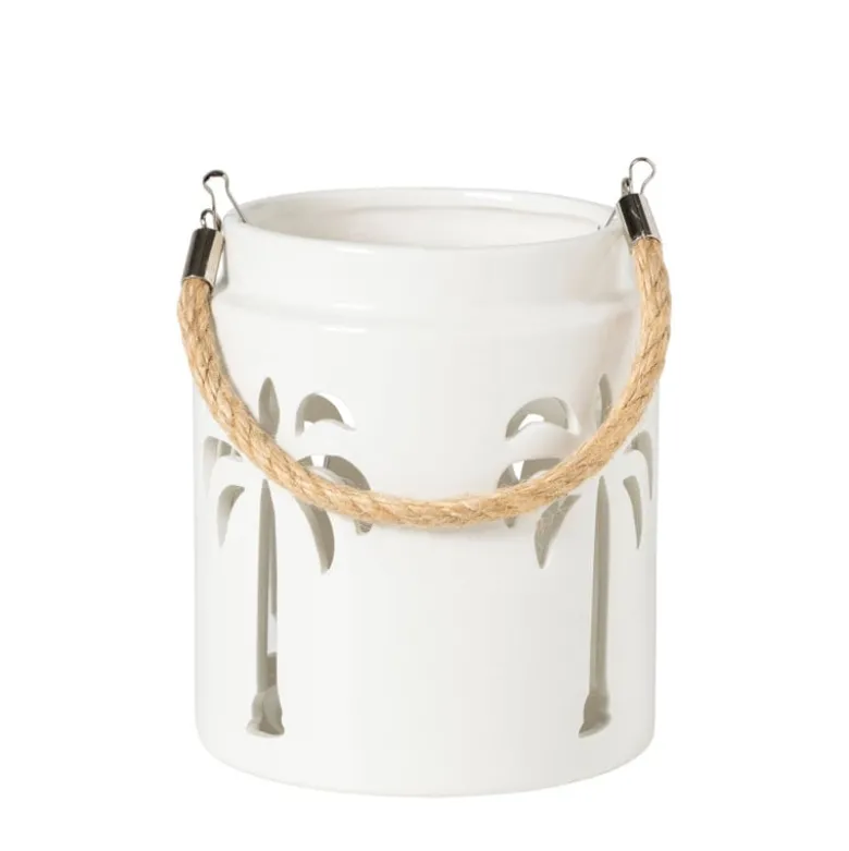 Lantaarn palmboom klein - beige - ø13x15 cm