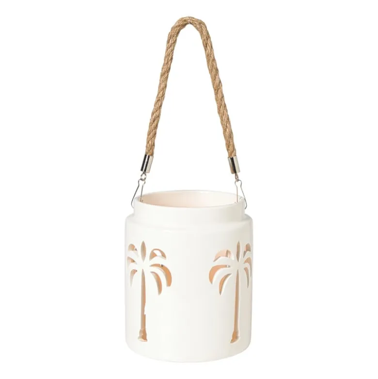 Lantaarn palmboom klein - beige - ø13x15 cm