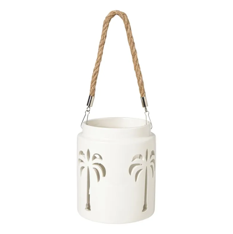 Lantaarn palmboom klein - beige - ø13x15 cm