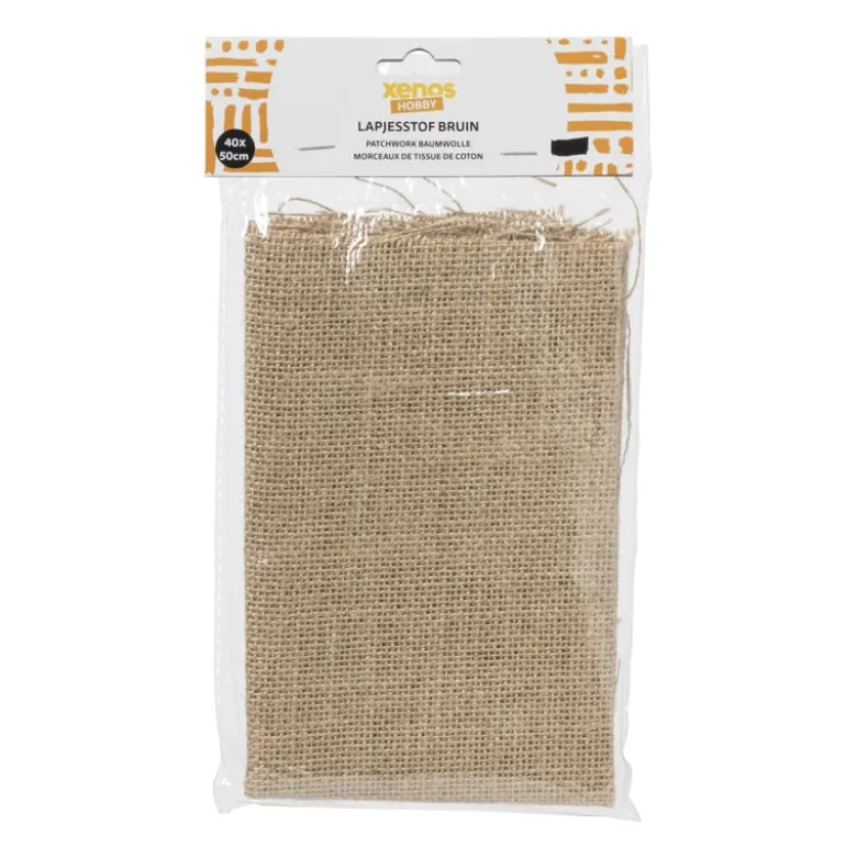 Lapjesstof jute - bruin - 50x40 cm