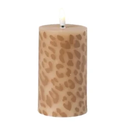 LED kaars animal groot - bruin/zwart - ø7x12 cm