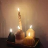 LED kaars duo - beige/lichtbruin - ø7x10 cm