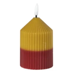 LED kaars duo - groen/rood - ø7x10 cm