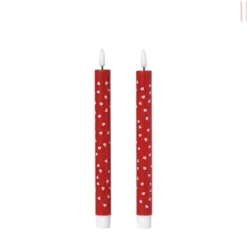 LED kaars hartjes - roze/rood - ø2.2x24 cm