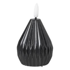 LED kaars peer - zwart - ø6.5x8 cm