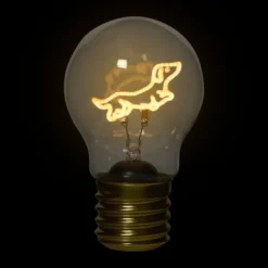 Ledlampje teckel - bruin - ø7x12 cm