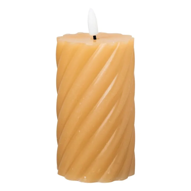 LED stompkaars groot twist - taupe - ø7x12 cm