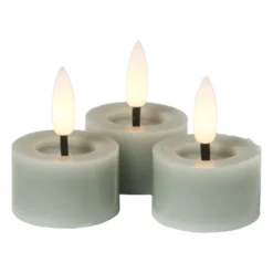 LED waxinelichten - groen - set van 3