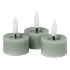LED waxinelichten - groen - set van 3