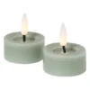 LED waxinelichten - groen - set van 2