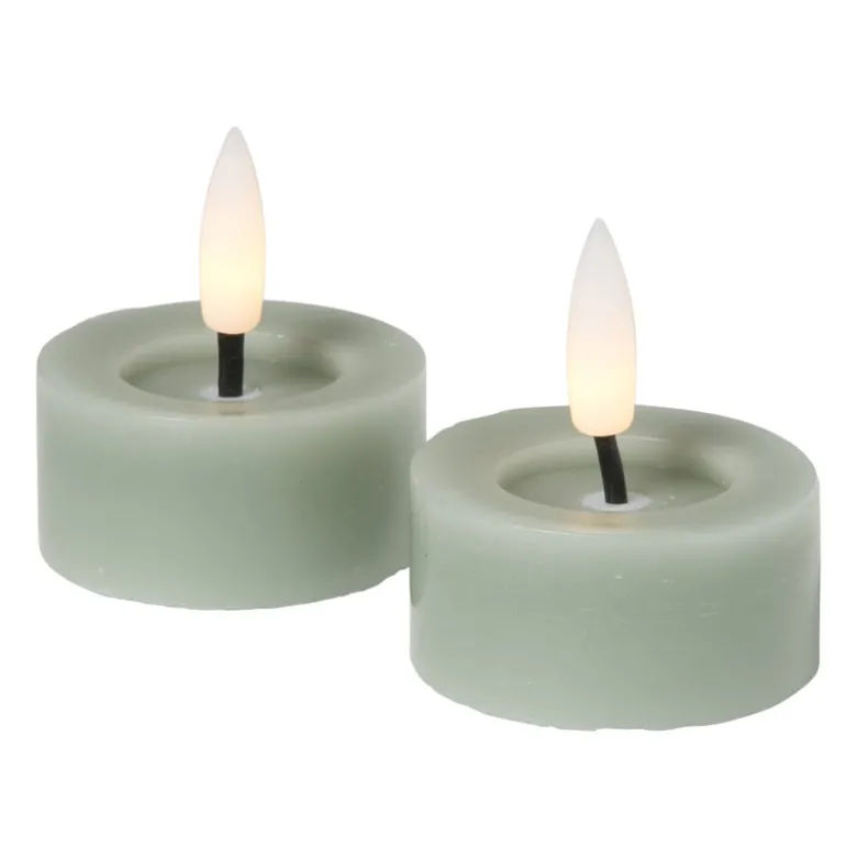 LED waxinelichten - groen - set van 2