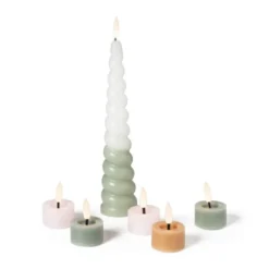 LED waxinelichten - roze - set van 3