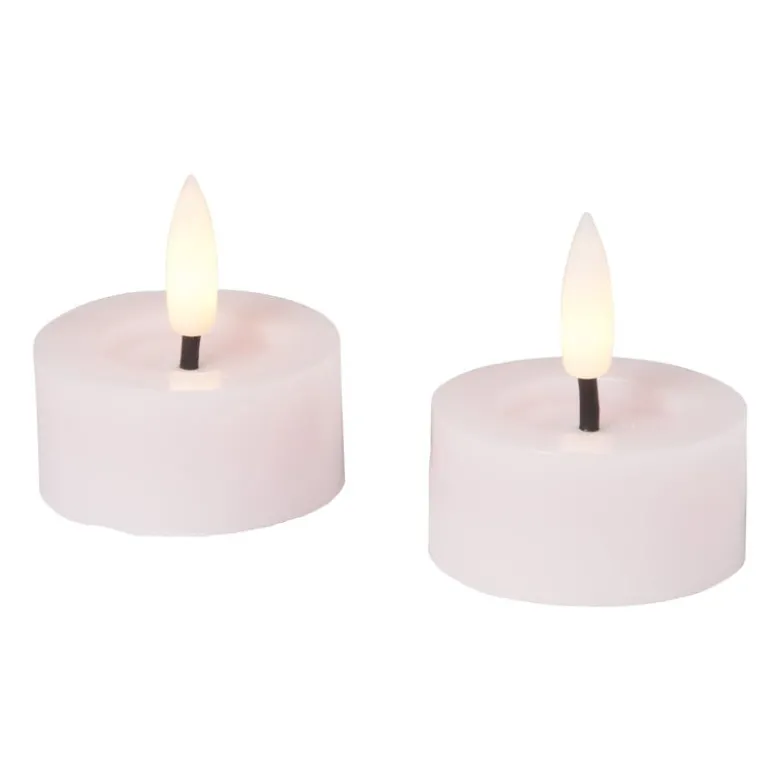 LED waxinelichten - roze - set van 2