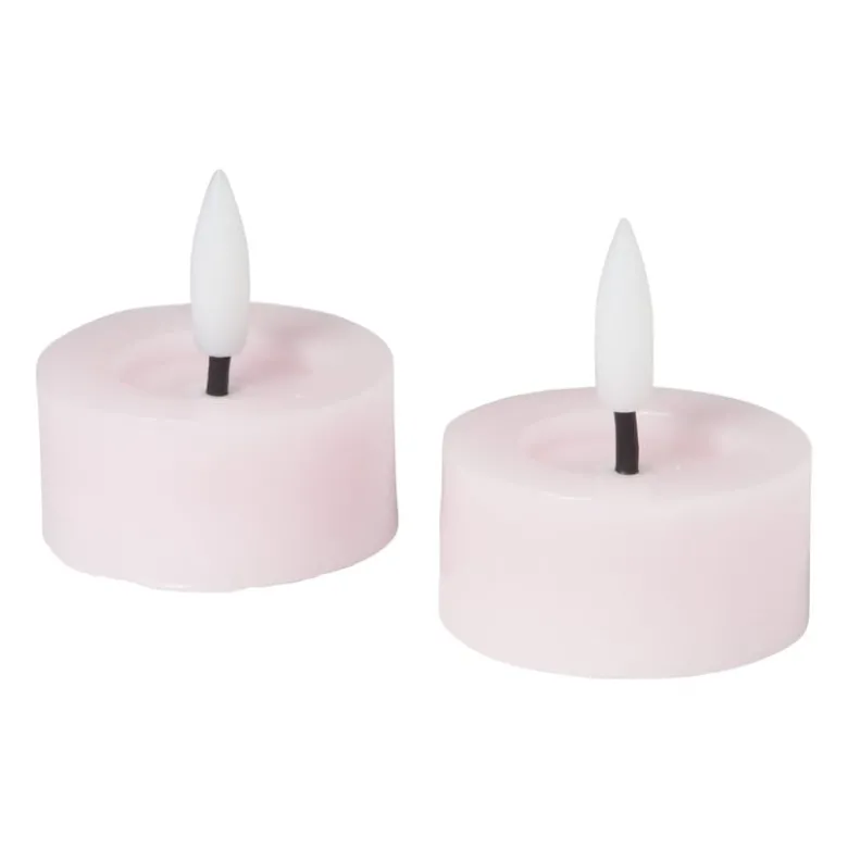 LED waxinelichten - roze - set van 2