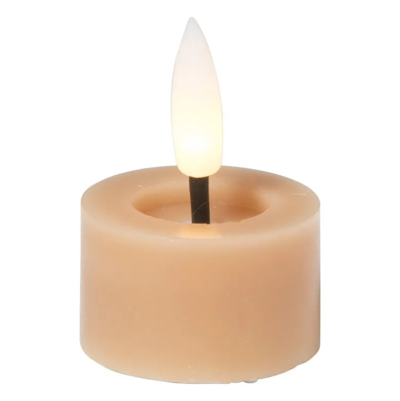 LED waxinelichten - taupe - set van 3