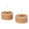 LED waxinelichten - taupe - set van 2