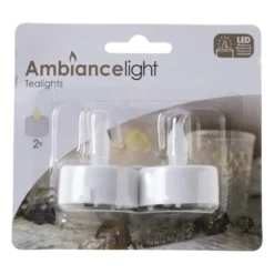 LED waxinelichten - wit - set van 2 - 12x4x10 cm