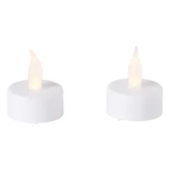 LED waxinelichten - wit - set van 2 - 12x4x10 cm