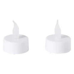 LED waxinelichten - wit - set van 2 - 12x4x10 cm
