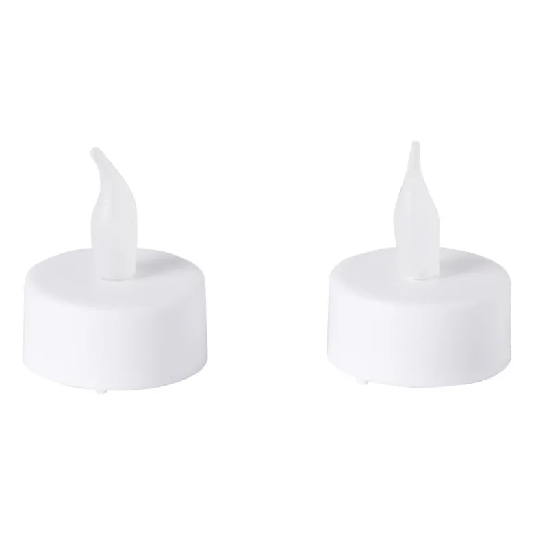 LED waxinelichten - wit - set van 2 - 12x4x10 cm