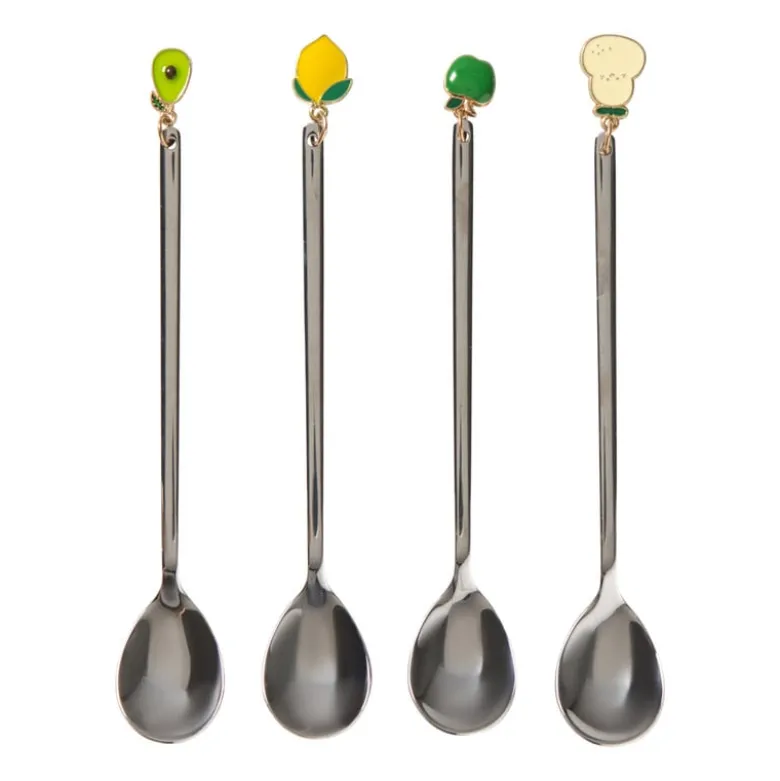 Lepels met hangers fruit - set van 4