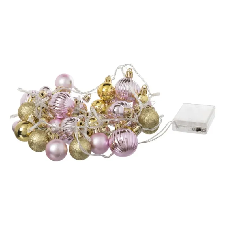 Lichtslinger met kerstballen - 20 LED - 210 cm