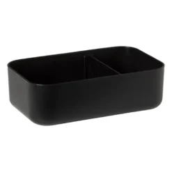 Lunchbox met elastiek - zwart - 6.8x19x12 cm