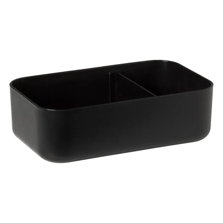 Lunchbox met elastiek - zwart - 6.8x19x12 cm
