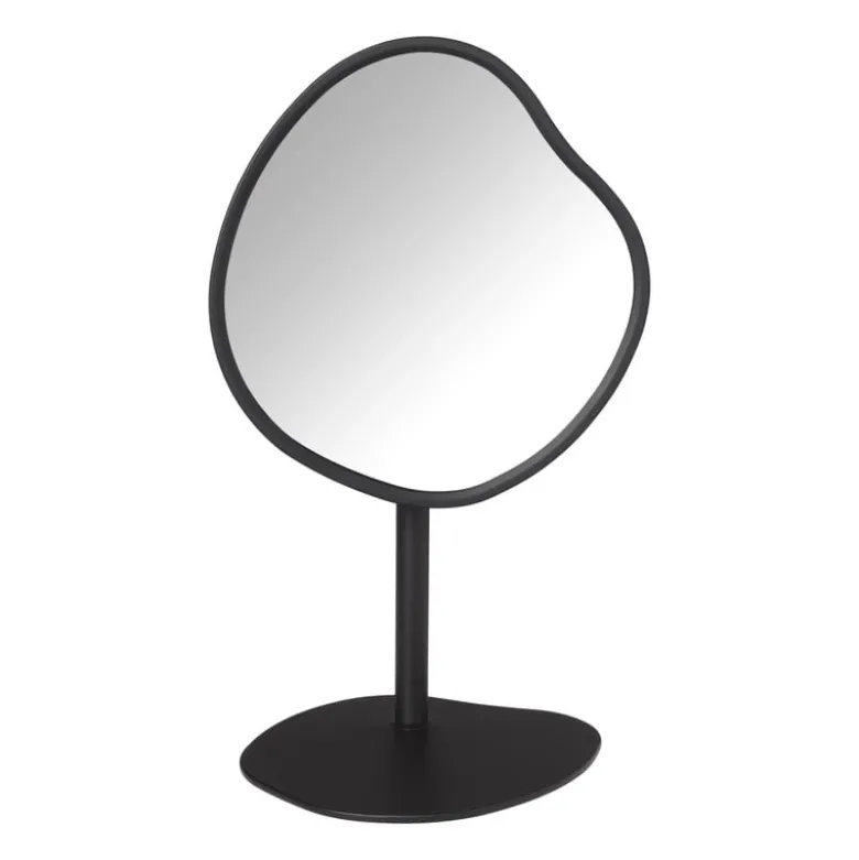 Make-up spiegel organic - zwart metaal - 18 cm