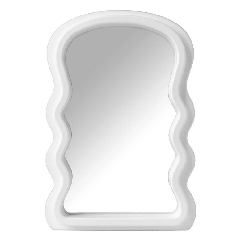 Make-up spiegeltje wave - wit - 26x17.7x2.7 cm